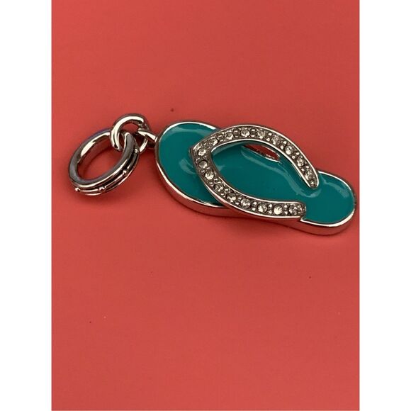 Beach Turquoise CZ Sandal Shoe #summer #flip flops - Picture 3 of 4